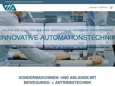 Website von GIA mbH Gesellschaft für Innovative Automationstechnik mbH
