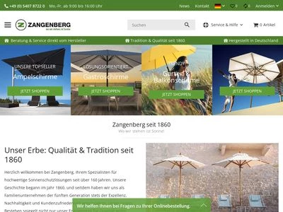 Website von Heinrich Zangenberg GmbH & Co. KG