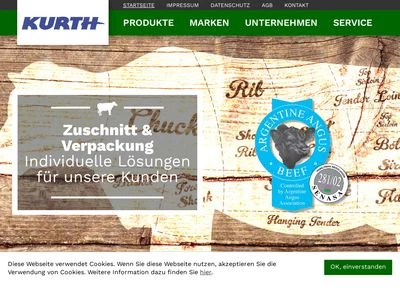 Website von Gottfried Kurth Fleischimporte GmbH