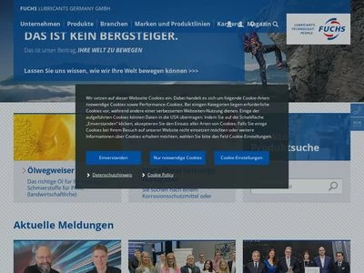Website von Fuchs Lubritech GmbH
