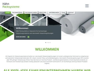 Website von Hähn Packsysteme OHG