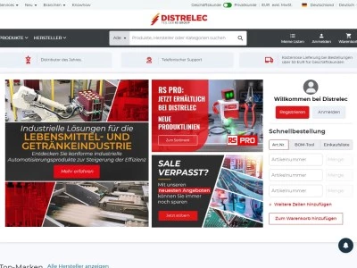 Website von Distrelec Deutschland GmbH