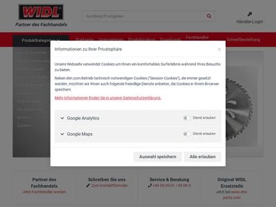 Website von WIDL GmbH