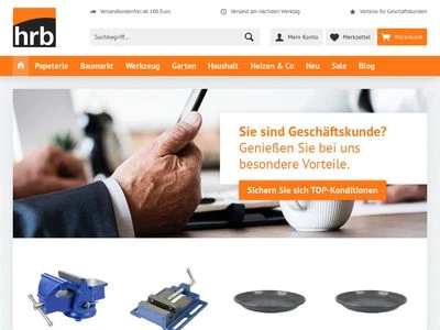 Website von hrb Grosshandel GmbH