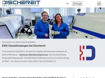 Website von D-E-K Dischereit elektronische Komponenten GmbH & Co. KG