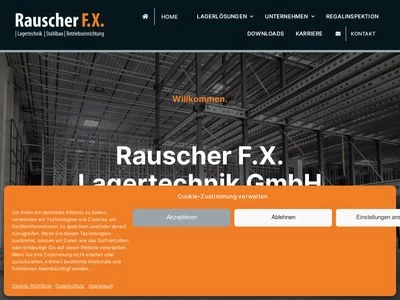 Website von Rauscher F.X. Lagertechnik GmbH