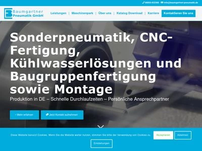 Website von Baumgartner Pneumatik GmbH