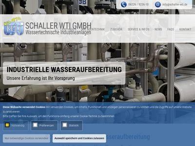 Website von SCHALLER Wassertechnische Industrieanlagen GmbH