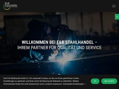 Website von E+B Stahlhandel GmbH Co. KG