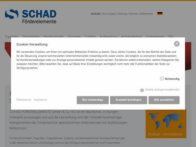 Website von Schad Förderelemente GmbH & Co. KG