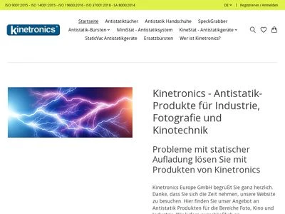 Website von Kinetronics Europe GmbH