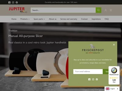 Website von JUPITER Küchenmaschinen GmbH
