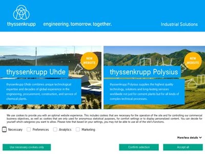Website von thyssenkrupp Industrial Solutions AG