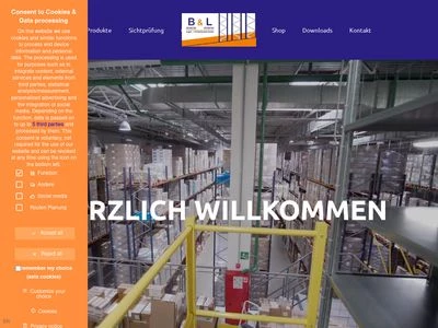 Website von B&L Lager- + Fördertechnik GmbH