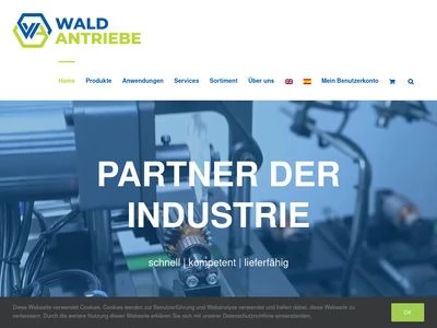Website von Wald Antriebe GmbH