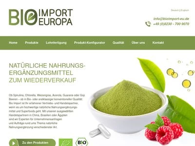 Website von Hawlik BioImport GmbH