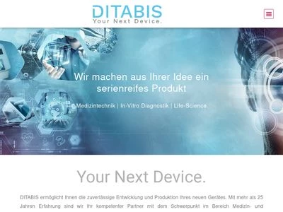 Website von DITABIS Digital Biomedical Imaging Systems AG