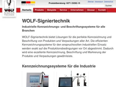 Website von Stempel-Wolf GmbH
