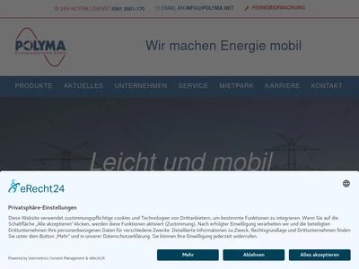 Website von POLYMA Energiesysteme GmbH