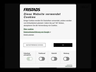 Website von Fristads Kansas Deutschland GmbH