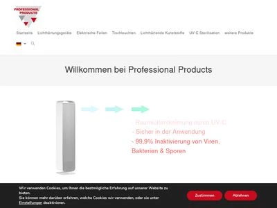 Website von Professional Products M. Naumann GmbH