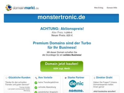 Website von Monstertronic