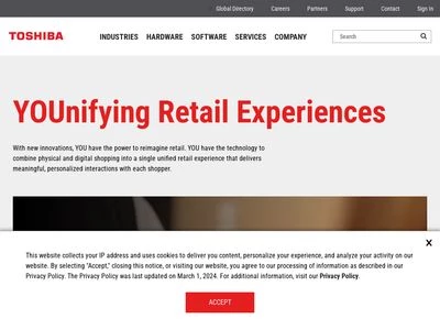 Website von Toshiba Global Commerce Solutions (Germany),  GmbH
