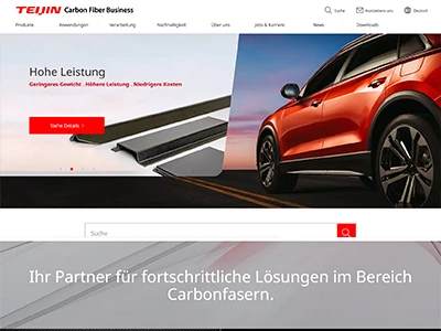 Website von Teijin Carbon Europe GmbH