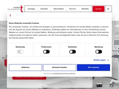 Website von transfluid Maschinenbau GmbH
