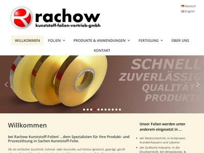 Website von Rachow Kunststoff-Folien GmbH