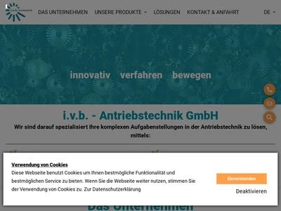 Website von i.v.b. – Antriebstechnik GmbH