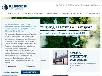 Website von KLINGER A. W. Schultze GmbH