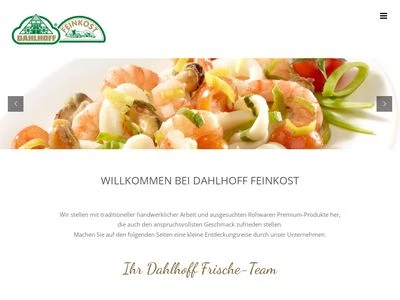 Website von DAHLHOFF Feinkost GmbH