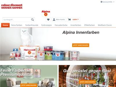 Website von Colour Discount Werner Hammer