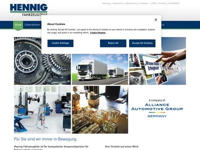 Website von Hennig Fahrzeugteile GmbH