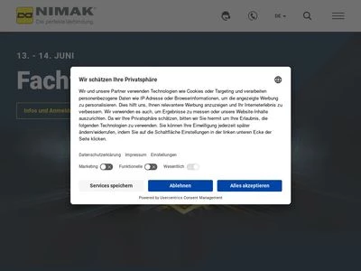 Website von NIMAK GmbH