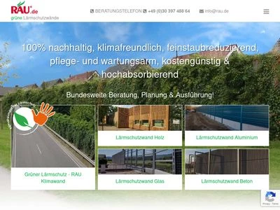 Website von RAU Lärmschutzwände – Geosystem GBK GmbH