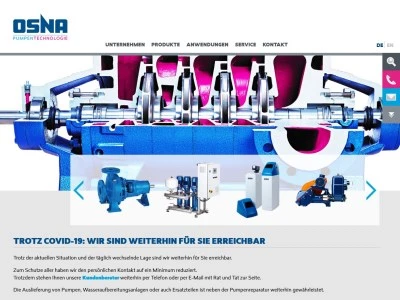 Website von OSNA-Pumpen GmbH