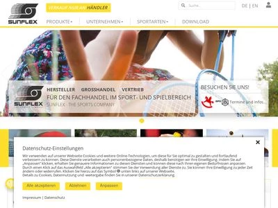 Website von sunflex sport GmbH + Co. KG