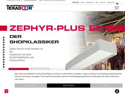 Website von TEKADOOR GmbH