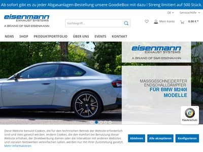 Website von Eisenmann Exhaust Systems GmbH