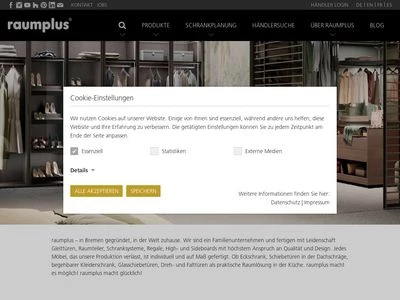 Website von raumplus GmbH