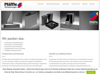 Website von Pfäffle GmbH Verpackungswerk