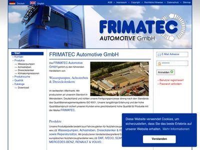 Website von FRIMATEC Automotive GmbH