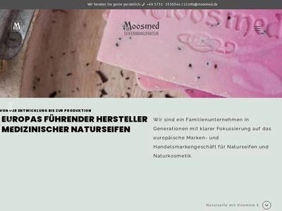 Website von MOOSMED Natural Cosmetics GmbH