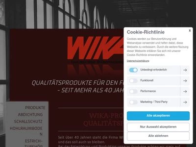Website von WIKA Isolier- und Dämmtechnik GmbH