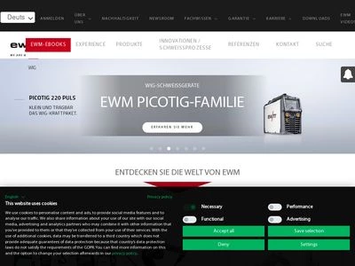 Website von EWM AG
