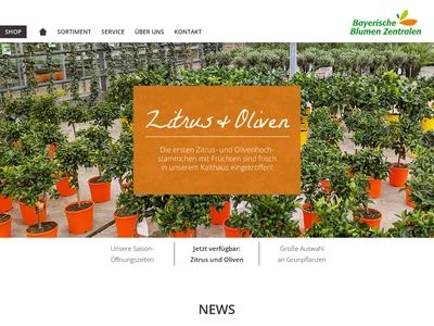 Website von Bayerische Blumen Zentrale GmbH