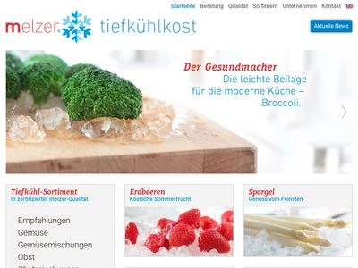 Website von Melzer Tiefkühlkost GmbH