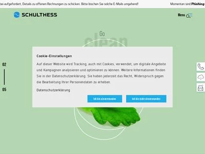 Website von Schulthess Maschinen AG